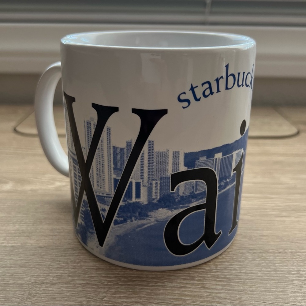 Starbucks Waikiki White and Blue Ceramic Mug